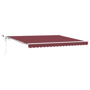 vidaXL Auvent r&eacute;tractable automatique avec LED bordeaux 400x300 cm