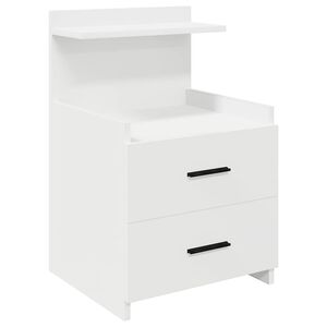 vidaXL Table de chevet &agrave; 2 tiroirs blanche 40 x 36,5 x 62 cm