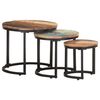 vidaXL Tables d'appoint 3 pcs Bois de récupération massif