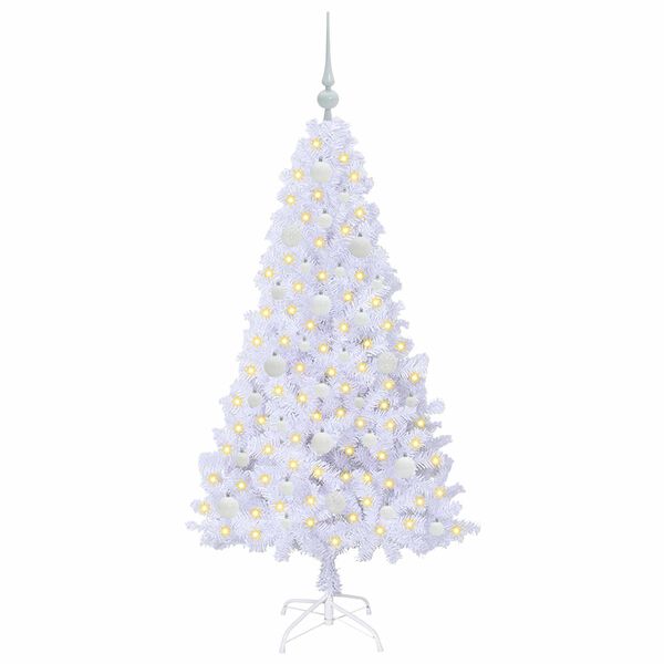 vidaXL Sapin de No&euml;l artificiel avec 150 LED Blanc 150 cm PVC et Acier