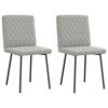 vidaXL Chaises &agrave; manger lot de 2 Gris clair Velours