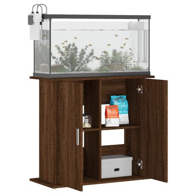 vidaXL Support pour aquarium chêne marron 81x36x73cm bois d'ingénierie