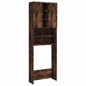 vidaXL Meuble pour machine &agrave; laver Ch&ecirc;ne fum&eacute; 64x25,5x190 cm