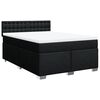 vidaXL Sommier &agrave; lattes de lit avec matelas Noir 140x190 cm Tissu