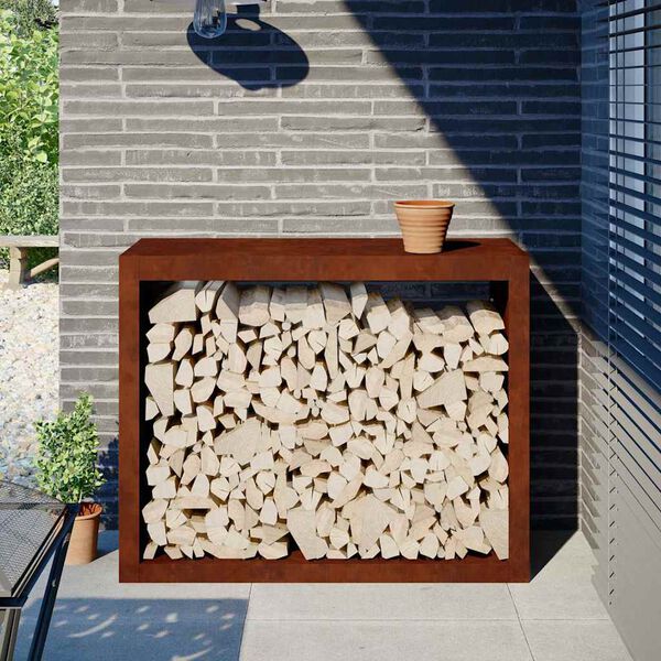 VidaXL &Eacute;tag&egrave;re &agrave; bois 100x40x80 cm acier r&eacute;sistant aux intemp&eacute;ries