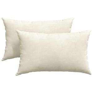 vidaXL Coussins de canap&eacute; 2 pcs Cr&egrave;me 50 x 30 cm