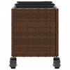 vidaXL Jardini&egrave;re avec roulettes et 3 pots marron 107x32x38 cm rotin