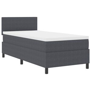 vidaXL Lit &agrave; ressort LED Gris fonc&eacute; et blanc 80 x 200 cm