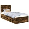 vidaXL Cadre de lit avec tiroir Ch&ecirc;ne fum&eacute; 75 x 190 cm Bois Ing&eacute;nierie