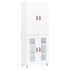 vidaXL Buffet haut Blanc 69,5x34x180 cm Bois d'ing&eacute;nierie