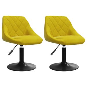 vidaXL Chaises &agrave; manger pivotantes lot de 2 jaune moutarde velours