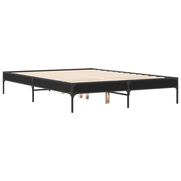 vidaXL Cadre de lit sans matelas noir 135x190 cm