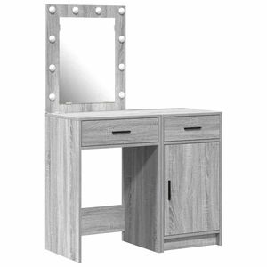 vidaXL Table de Toilette 2 pcs Gris 50 x 41 x 135 cm Bois d'ing&eacute;nierie