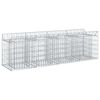 vidaXL Lit sur&eacute;lev&eacute; gabion 200 x 50 x 60 cm Acier galvanis&eacute; Argent&eacute;