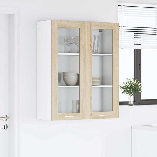 vidaXL Armoire suspendue avec stockage Ch&ecirc;ne Sonoma 80 x 31 x 100 cm