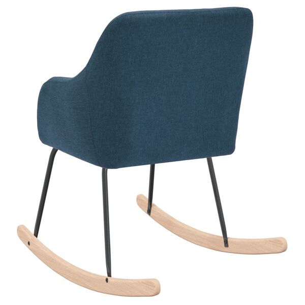 vidaXL Chaise &agrave; bascule Bleu Tissu