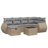vidaXL Salon de jardin avec coussins 7pcs m&eacute;lange beige r&eacute;sine tress&eacute;e