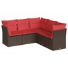 vidaXL Salon de jardin avec coussins 5 pcs marron r&eacute;sine tress&eacute;e