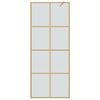 vidaXL Mur de Douche à L'Italienne Doré 80 x 195 cm verre trempé