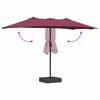 vidaXL Parasol de jardin Rouge bordeaux 385 x 209 x 244 cm tissu