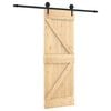 vidaXL Porte coulissante Naturel et noir 70 x 210 cm