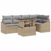 vidaXL Ensemble de canap&eacute; de jardin R&eacute;glable 6 pcs Beige et Gris clair