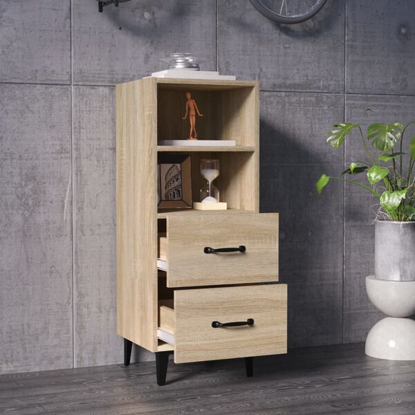 vidaXL Buffet Ch&ecirc;ne sonoma 34,5x34x90 cm Bois d'ing&eacute;nierie