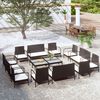 vidaXL Salon de jardin 16 pcs avec coussins R&eacute;sine tress&eacute;e Noir