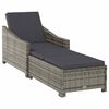 vidaXL Chaise longue avec coussin gris fonc&eacute; R&eacute;sine tress&eacute;e Gris