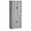 vidaXL Buffet haut Sonoma gris 69,5x34x180 cm Bois d'ing&eacute;nierie