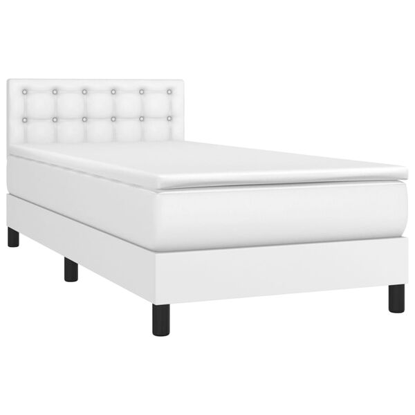 vidaXL Sommier à lattes de lit avec matelas et LED Blanc 80x200 cm