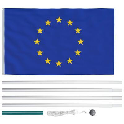 vidaXL Drapeau Union Européenne et mât en aluminium 6,2 m