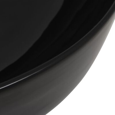 vidaXL Lavabo rond Céramique Noir 41,5 x 13,5 cm