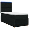 vidaXL Lit boxspring LED avec matelas Noir 100 x 200 cm Tissu