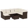 vidaXL Salon de jardin 8 pcs avec coussins marron r&eacute;sine tress&eacute;e