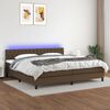 vidaXL Sommier &agrave; lattes de lit matelas et LED Marron fonc&eacute; 200x200 cm