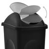 vidaXL Poubelle avec couvercle pivotant 60 L Noir et argent&eacute;