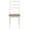 vidaXL Chaise de salle à manger 2 pcs Blanc et Naturel Bois Massif
