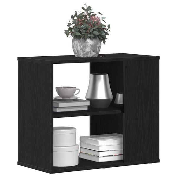 vidaXL Buffet avec tiroir Ch&ecirc;ne noir 60 x 30 x 50 cm Bois d'ing&eacute;nierie