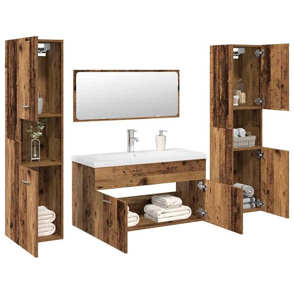 vidaXL Ensemble de meubles salle de bain 5 pcs bois d'ing&eacute;nierie