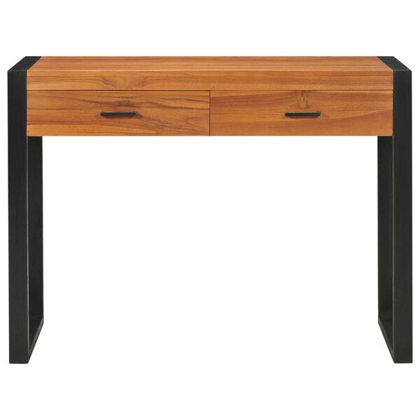 vidaXL Bureau avec 2 tiroirs 100x40x75 cm Bois de teck
