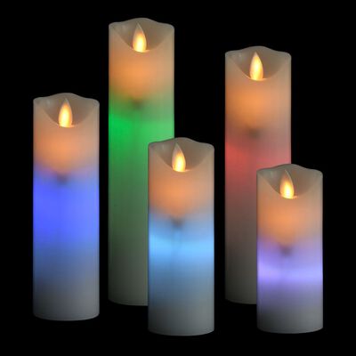 vidaXL Bougies électriques LED 5 pcs avec télécommande Colorées
