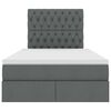 vidaXL Lit avec rangement et matelas Gris fonc&eacute; 120 x 190 cm tissu