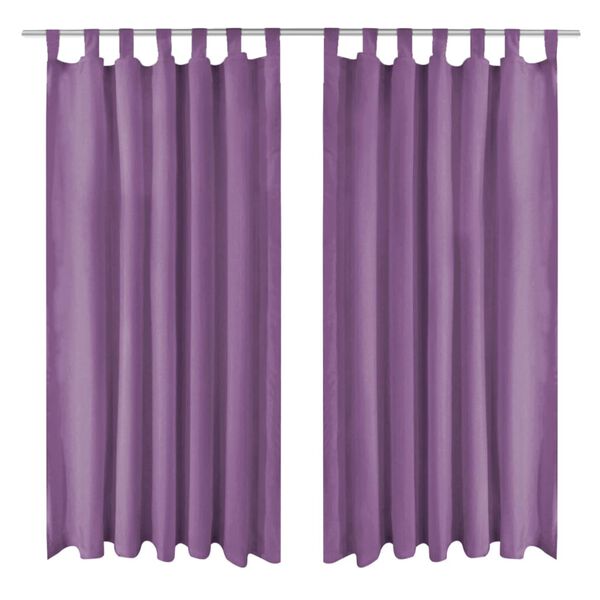 vidaXL Rideau occultant avec boucles 2 pcs 140 x 175 cm Lilas