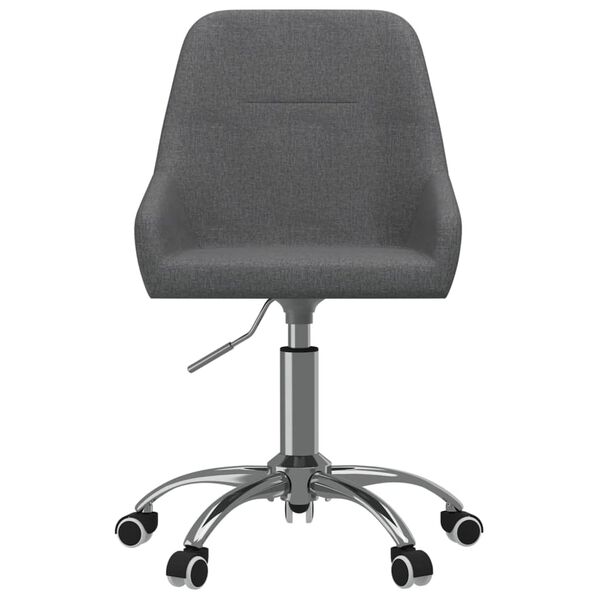 vidaXL Chaise pivotante de bureau Gris fonc&eacute; Tissu