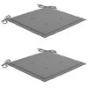 vidaXL Chaises de jardin lot de 2 et coussins gris Bois de teck massif