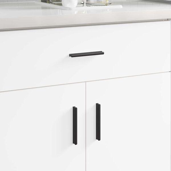 vidaXL Poign&eacute;e 12 pcs Noir 106 x 7,4 x 15,5 mm Aluminium