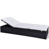 vidaXL Chaise longue polyrotin Noir