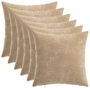 vidaXL Housse de coussin 6 pc HEERLEN Taupe 40 x 40 cm Tissu Chenille