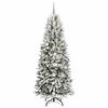 vidaXL Sapin de Noël artificiel avec 300 LED avec support Blanc 210 cm